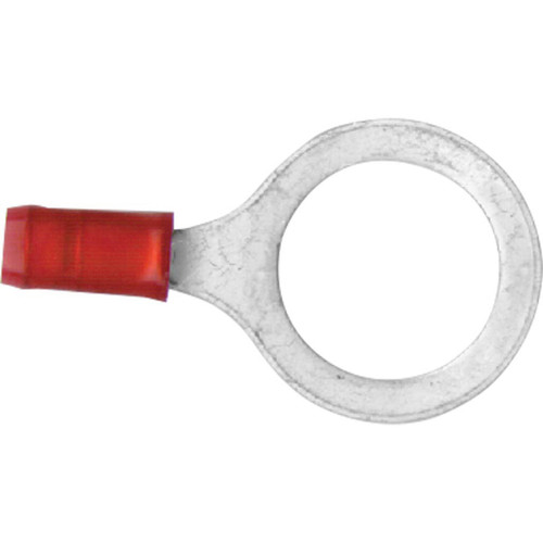 22-16 AWG, 1/2" Stud Size, Ring Terminal, Nylon Insulation 22-16 AWG, 1/2" Stud Size, Ring Terminal, Nylon Insulation