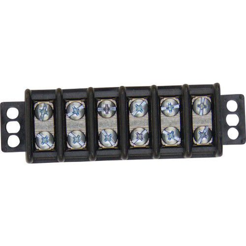 6 Poles, 30 Amp Double Row Terminal Block - #8-32 Screw
