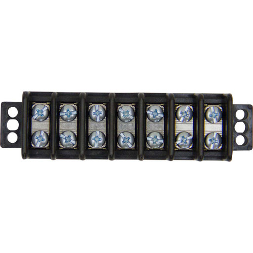 7 Poles, 30 Amp Double Row Terminal Block - #8-32 Screw