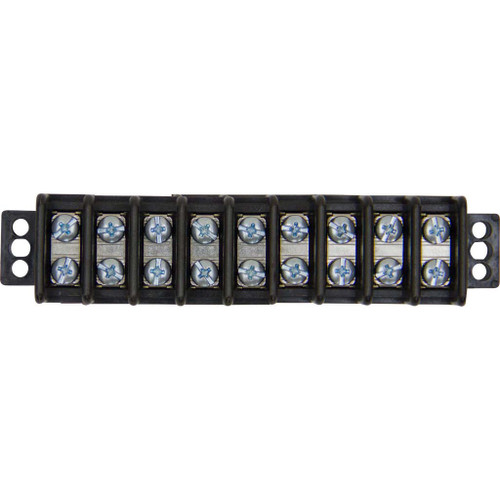 9 Poles, 30 Amp Double Row Terminal Block - #8-32 Screw