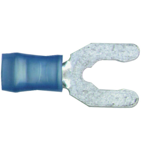 16-14 AWG, #10 Stud Size, Short Spring Fork Terminal, Nylon Insulation 16-14 AWG, #10 Stud Size, Short Spring Fork Terminal, Nylon Insulation