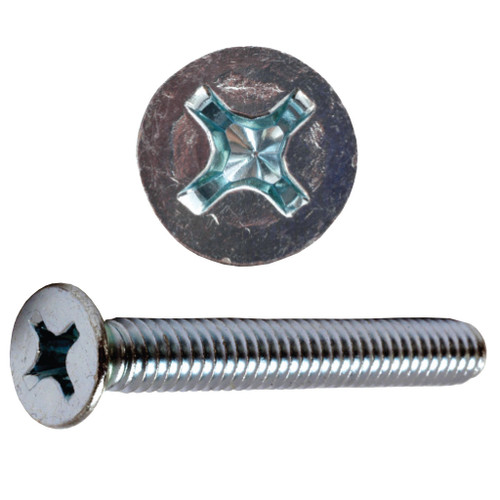 #10-32 x 1/2" Phillips Flat Head Machine Screw, Zinc Plated #10-32 x 1/2" Phillips Flat Head Machine Screw, Zinc Plated