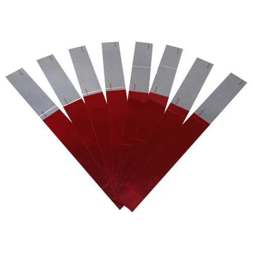 2" White/Red Reflective Marking Tape - 8 Piece Kit