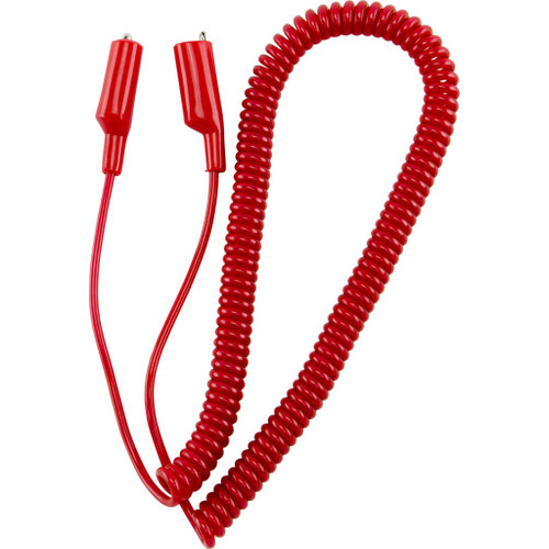 Red Coiled Test Lead with Alligator Clip