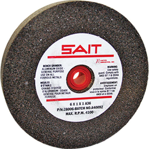 6" Aluminum Oxide Bench Wheel - 3/4" Width, 60 Grit
