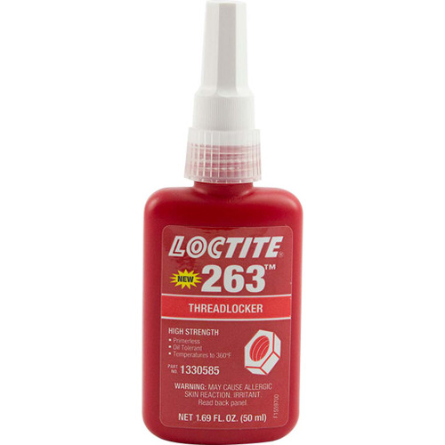 Loctite263 Primerless, Oil Tolerant High Strength Threadlocker (Red) 50 ml Bottle