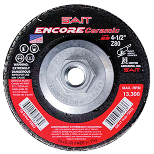 4-1/2", 40 Grit Ceramic Grit Flap Discs 4-1/2", 40 Grit Ceramic Grit Flap Discs