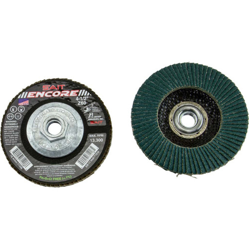 4-1/2", 60 Grit StyleType 27 with Fiberglass Backing Flap Discs 4-1/2", 60 Grit StyleType 27 with Fiberglass Backing Flap Discs