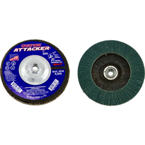 7"HD Type 27 with Fiberglass Backing Flap Discs - 80 Grit, 5/8-11 Threaded Hub 7"HD Type 27 with Fiberglass Backing Flap Discs - 80 Grit, 5/8-11 Threaded Hub
