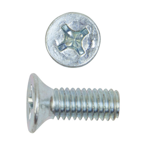 M6-1.00 x 25 mm Phillips Flat Head Machine Screw, Zinc Plated M6-1.00 x 25 mm Phillips Flat Head Machine Screw, Zinc Plated