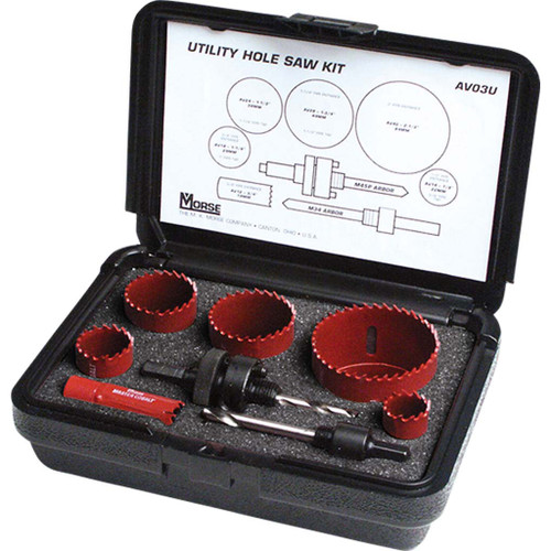 Speak Master シリーズ 1-6 セット Hole Saw Kit - 8 Piece Locksmith, Master Cobalt - Hi-Line Inc.