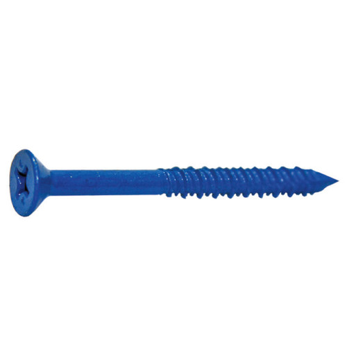 3/16" x 3-1/4" Concrete Screw, Blue - Flat Phillips Head 3/16" x 3-1/4" Concrete Screw, Blue - Flat Phillips Head