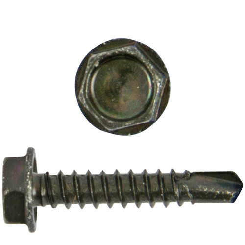 #10 x 1/2" Drill Point Screw, Black Zinc Oxide
