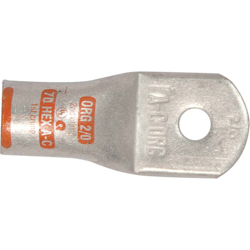 2/0 AWG, Orange, 1/4" Stud Size, Heavy-Duty Magna Lug Cable Lug 2/0 AWG, Orange, 1/4" Stud Size, Heavy-Duty Magna Lug Cable Lug