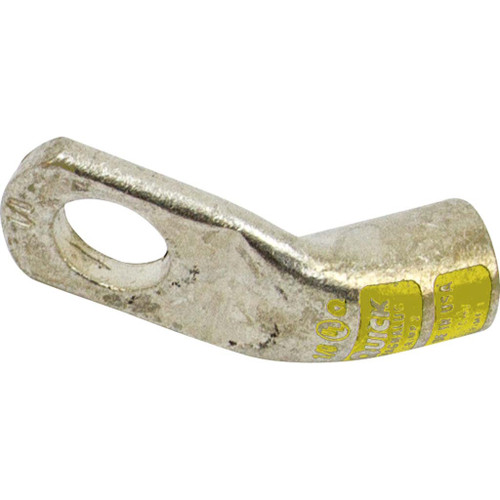 4/0 AWG, Yellow, 1/2" Stud Size, Heavy-Duty Magna Lug 45 deg Cable Lug 4/0 AWG, Yellow, 1/2" Stud Size, Heavy-Duty Magna Lug 45 deg Cable Lug