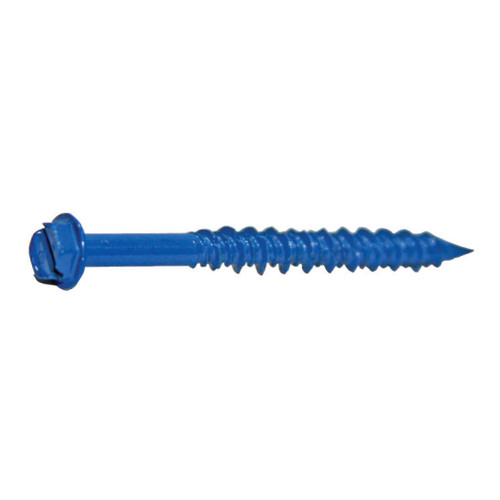 3/16" x 3-1/4" Concrete Screw, Blue - Hex Washer Head
