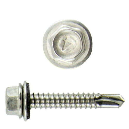 #12 x 1" Self Drilling with Neoprene Bonded Washer Screw #12 x 1" Self Drilling with Neoprene Bonded Washer Screw