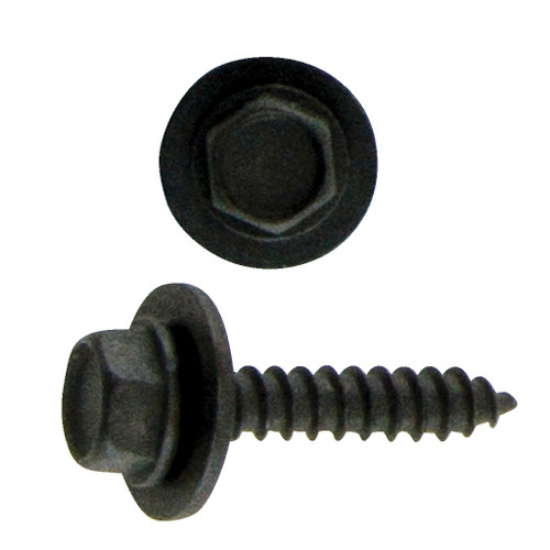 M4 x 20 x M17 mm Hex Loose Washer Sheet Metal Screw, Black