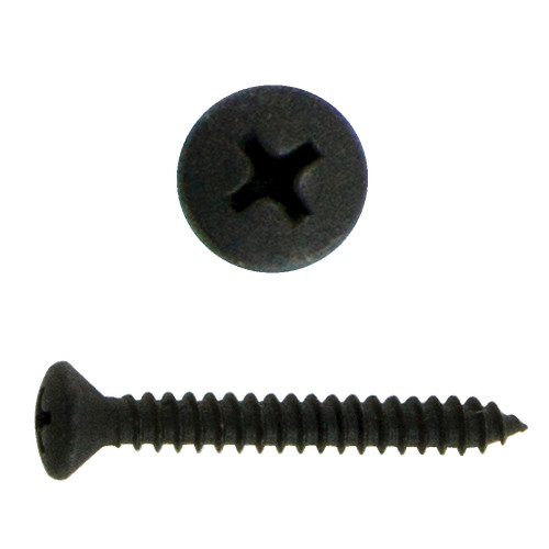 #10 x 1-1/2" Phillips Oval Head Screw, Black Phosphate