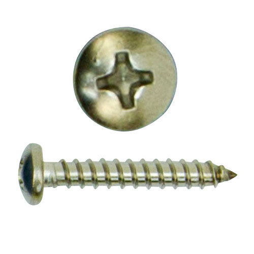 #10 x 3/4" Phillips Pan Head Screws Sheet Metal Screw, 316 Stainless Steel
