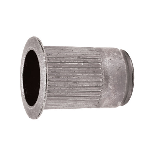 #10-32 Rivet Nut, Knurled Flange, Zinc Plated - .585 Length #10-32 Rivet Nut, Knurled Flange, Zinc Plated - .585 Length