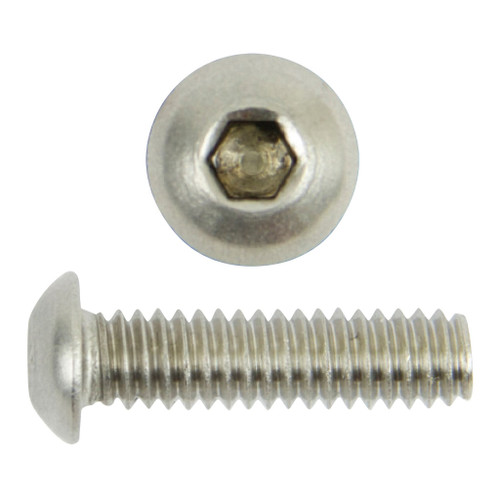 5/16"-24 x 1/2" Button Head Socket Cap Screw, 18-8 Stainless Steel
