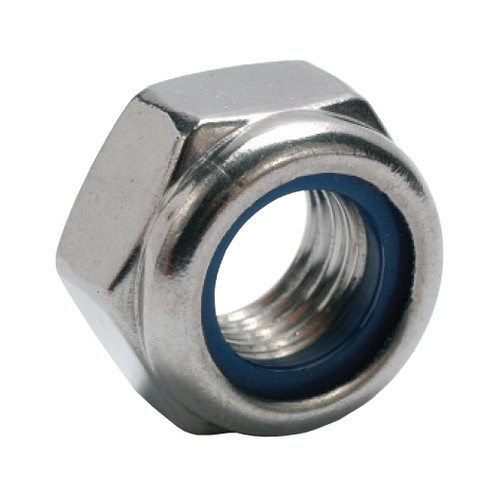 M8-1.25 Nylon Insert Lock Nut, Stainless Steel M8-1.25 Nylon Insert Lock Nut, Stainless Steel