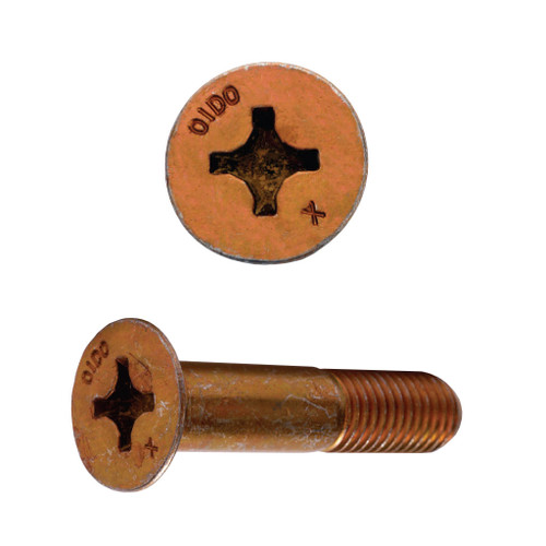 #10-32 x 1-17/32" 100 Degree Flat Head Structural Machine Screw, Low Carbon Steel