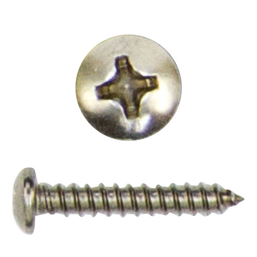 #8 x 1" Phillips Pan Head Sheet Metal Screw, Stainless Steel