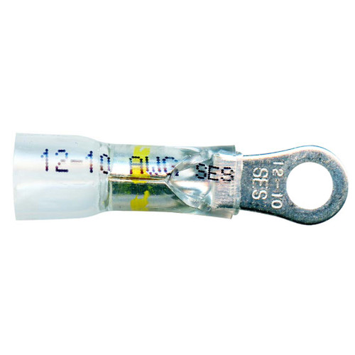 12-10 AWG, Ring, #10 Stud, Crimp-N-Seal Crystal Clear Window 12-10 AWG, Ring, #10 Stud, Crimp-N-Seal Crystal Clear Window
