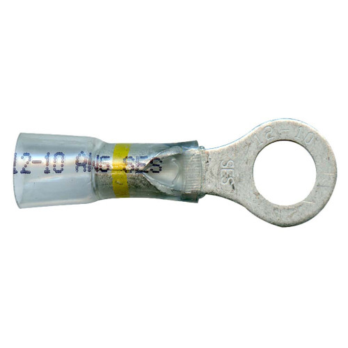 12-10 AWG, Ring, 3/8" Stud, Crimp-N-Seal Crystal Clear Window 12-10 AWG, Ring, 3/8" Stud, Crimp-N-Seal Crystal Clear Window