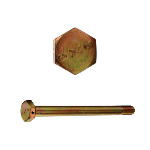 1/4 in-28 x 21/32" AN4 Hex Head Airframe Bolt, Cadmium Plated - Drilled Head, Undrilled Shank 1/4 in-28 x 21/32" AN4 Hex Head Airframe Bolt, Cadmium Plated - Drilled Head, Undrilled Shank