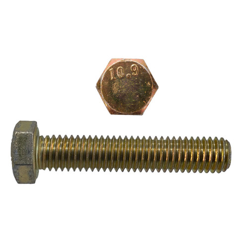 M10-1.50 x 25 mm Hex Head Tap Screw, Class 10.9, Zinc Plated M10-1.50 x 25 mm Hex Head Tap Screw, Class 10.9, Zinc Plated