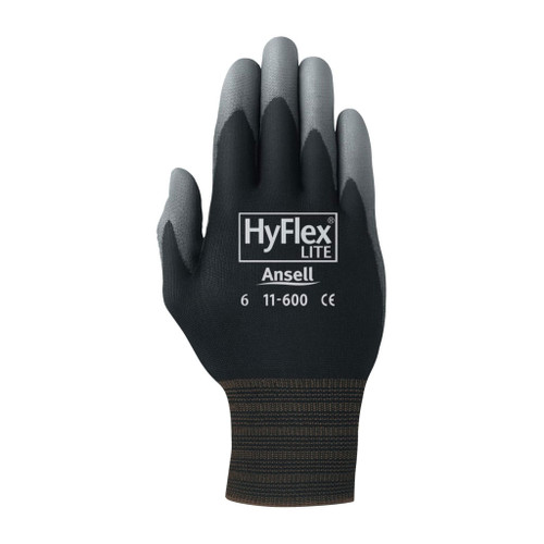 HyFlex Palm Coated Gloves, Black - Size 7 HyFlex Palm Coated Gloves, Black - Size 7