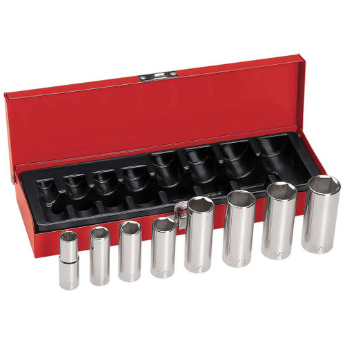 3/8" Drive Deep Socket Wrench Set, 8-Piece 3/8" Drive Deep Socket Wrench Set, 8-Piece