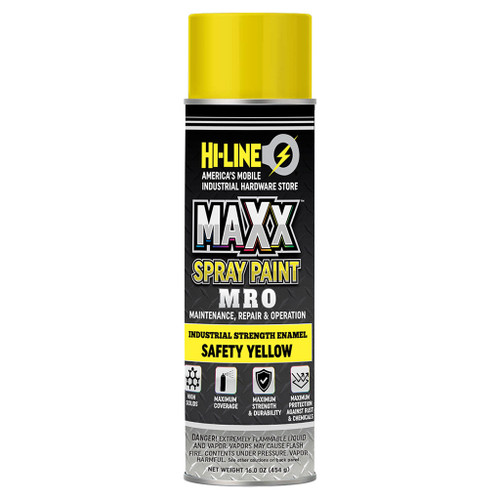 Maxx Spray Paint MRO Enamel, Safety Yellow Maxx Spray Paint MRO Enamel, Safety Yellow