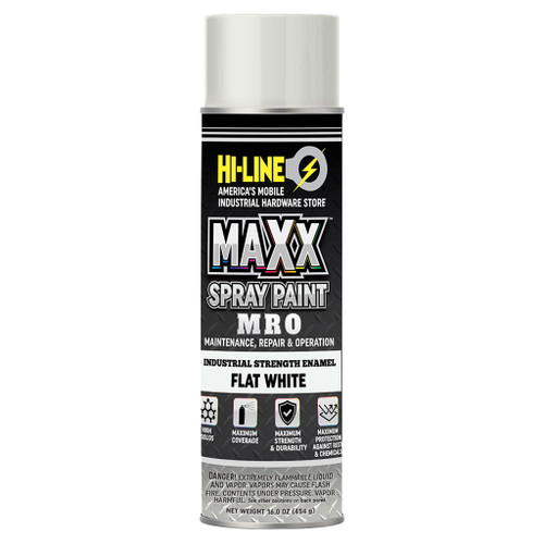 Maxx Spray Paint MRO Enamel, Flat Black - Hi-Line Inc.