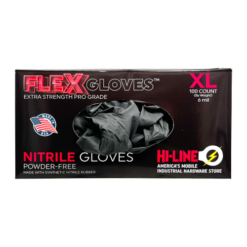 Hi-Line Flex 6 Mil Pro Strength Nitrile Gloves, XL Hi-Line Flex 6 Mil Pro Strength Nitrile Gloves, XL