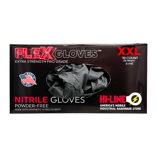 Hi-Line Flex 6 Mil Pro Strength Nitrile Gloves, XXL Hi-Line Flex 6 Mil Pro Strength Nitrile Gloves, XXL