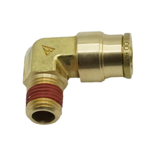 1/2" Tube O.D. x 1/4" D.O.T. Air Brake Brass Push-In 90 deg Male Elbow