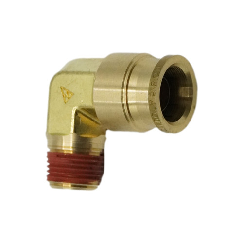 5/8" Tube O.D. x 3/8" D.O.T. Air Brake Brass Push-In 90 deg Male Elbow