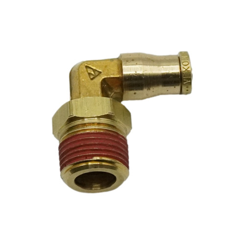 1/4" Tube O.D. x 3/8" D.O.T. Air Brake Brass Push-In 90 deg Swivel Male Elbow