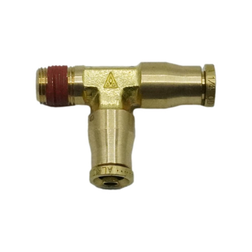 1/4" Tube O.D. x 1/8"  D.O.T. Air Brake Brass Push-In Male Run Tee