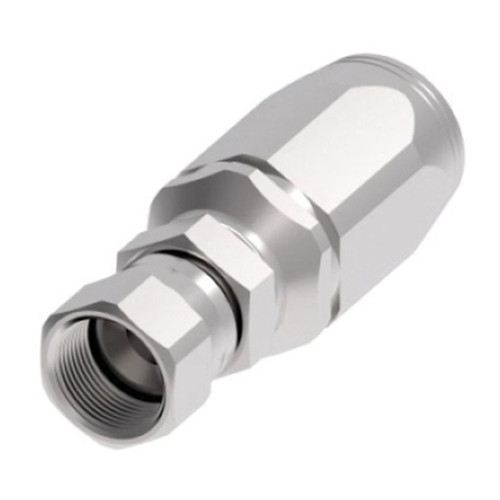 1/4" x 1/4" Female JIC SAE 37 deg Swivel, Reusable Straight Hose Fitting 1/4" x 1/4" Female JIC SAE 37 deg Swivel, Reusable Straight Hose Fitting