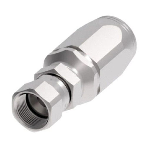 1/2" x 1/2" Female JIC SAE 37° Swivel, Reusable Straight Hose Fitting 1/2" x 1/2" Female JIC SAE 37° Swivel, Reusable Straight Hose Fitting