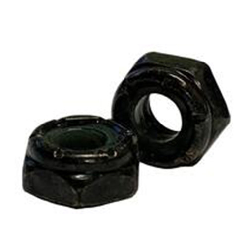 1/4"-20 Black Low Profile Nylon Insert Self-locking Nut, Zinc Plated