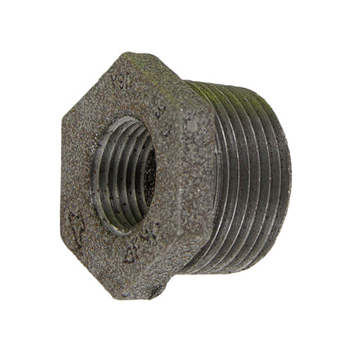 1-1/4" x 1/2" Hex Bushing, Sch. 40 Black Pipe Fitting, Class 150