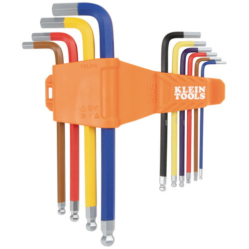 10-Piece Color Coded L-Style Ball-End Hex-Key Wrench Set - Inch 10-Piece Color Coded L-Style Ball-End Hex-Key Wrench Set - Inch