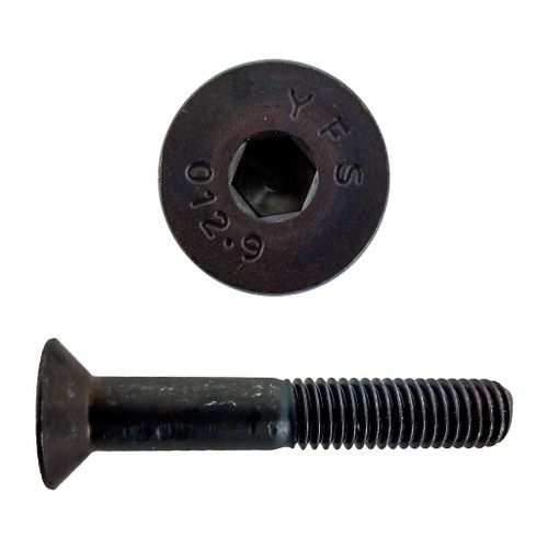 M12-1.75 x 30 mm Flat Head Socket Cap Screw, Black Finish