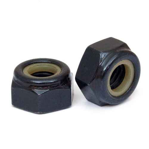 1/4"-28 Low Profile Nylon Insert Self-locking Nut, Black